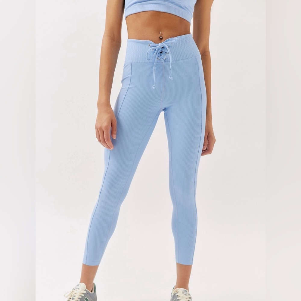 Year of Ours Baby Blue Football Lace-Up Leggings
